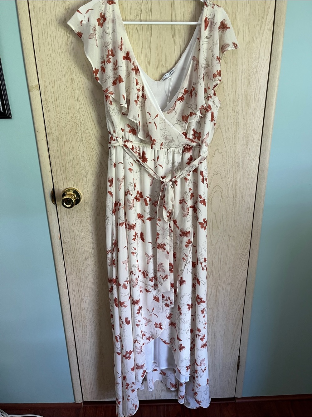 Baltic Born Katya Ruffle Maxi Faux Wrap Dress Sz XXL - Picture 2 of 13